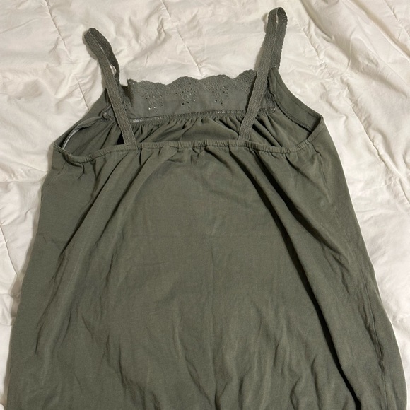 Old Navy tank top green with eyelet details. Size large - Picture 2 of 4